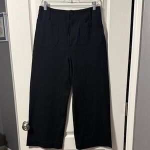 Colette croped wide leg pants by Meave from Anthropologie Midnight Black